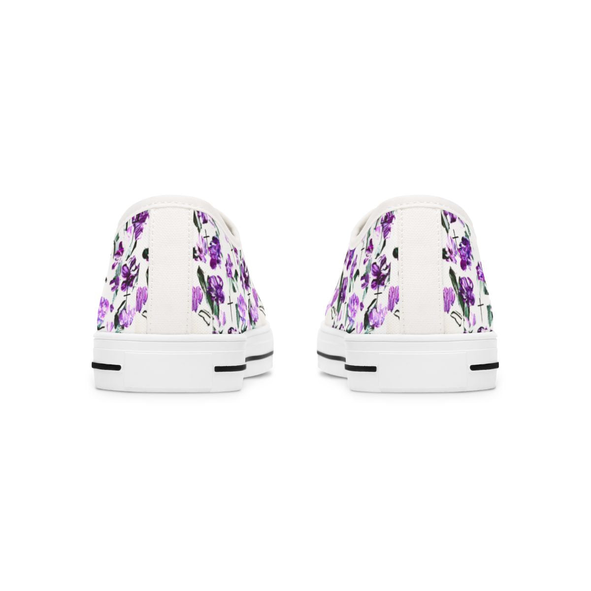 FaithWalks Floral Cross Sneakers — Women's Low Top Violet  Trending Shoes