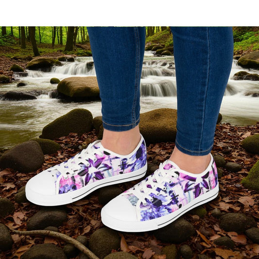 Step out in style in chic floral and cross womens faith inspired sneakers