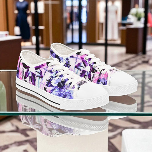 Step out in style in chic floral and cross womens faith inspired sneakers