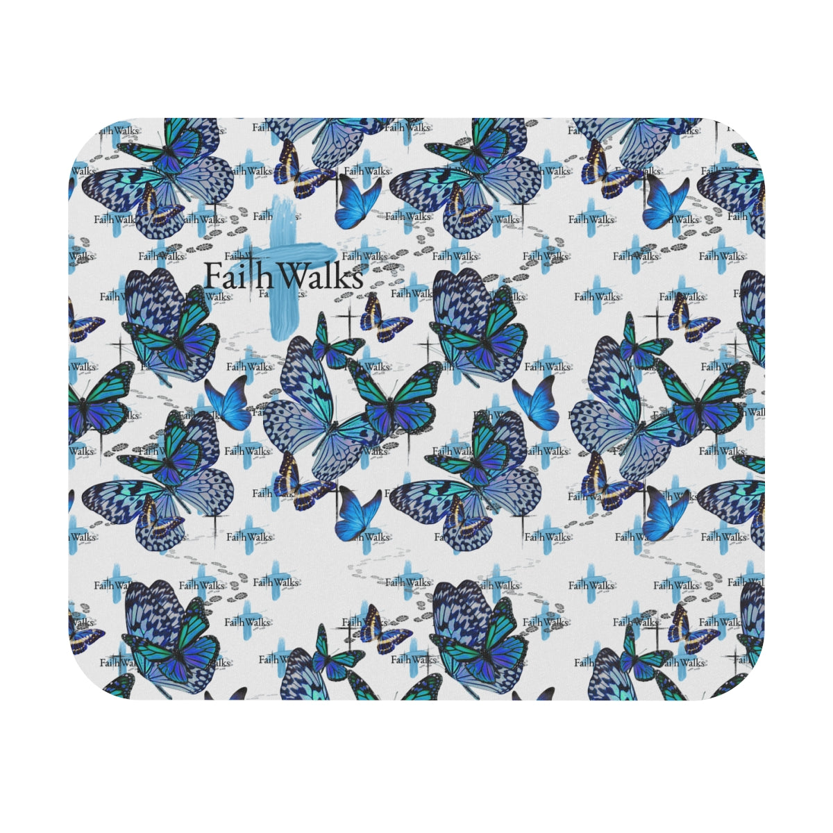 FaithWalks Butterflies and Crosses Mouse Pad