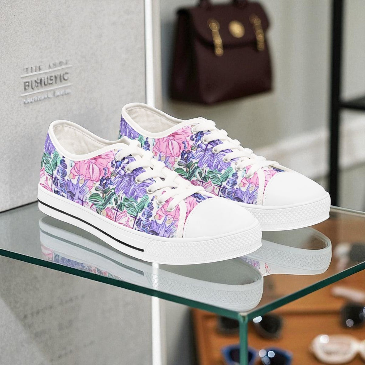 trending floral crosses womens memory foam sneakers