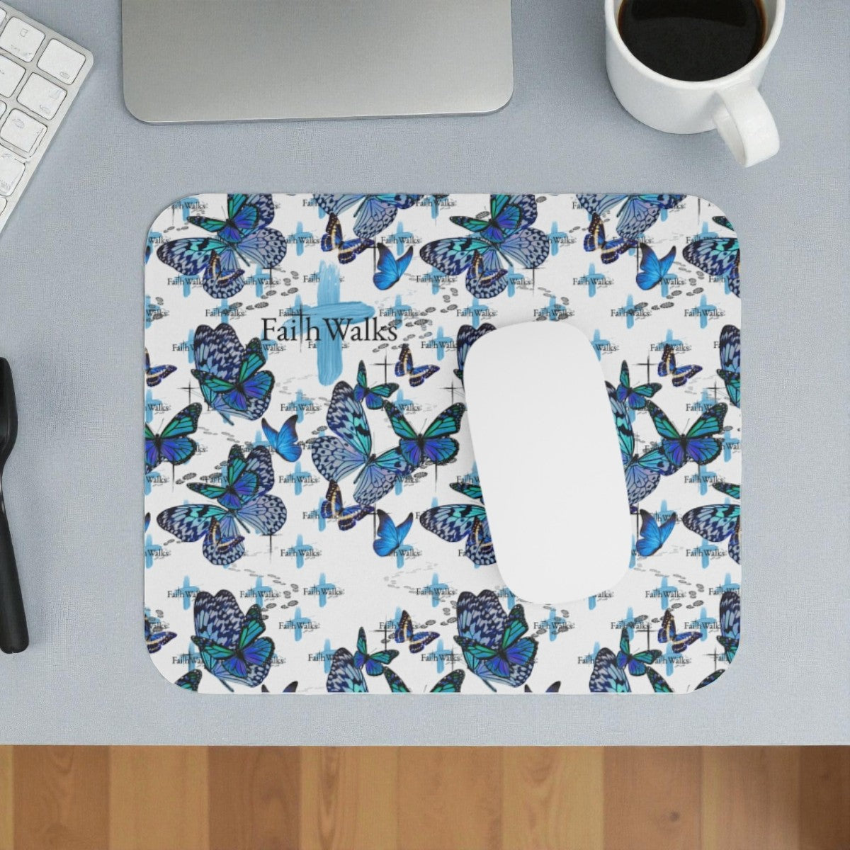 FaithWalks Butterflies and Crosses Mouse Pad